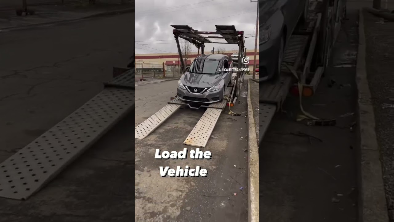 Auto Transport Process: Loading a Car.  #autotransport #carshipping #carhauler #car #trucking #truck