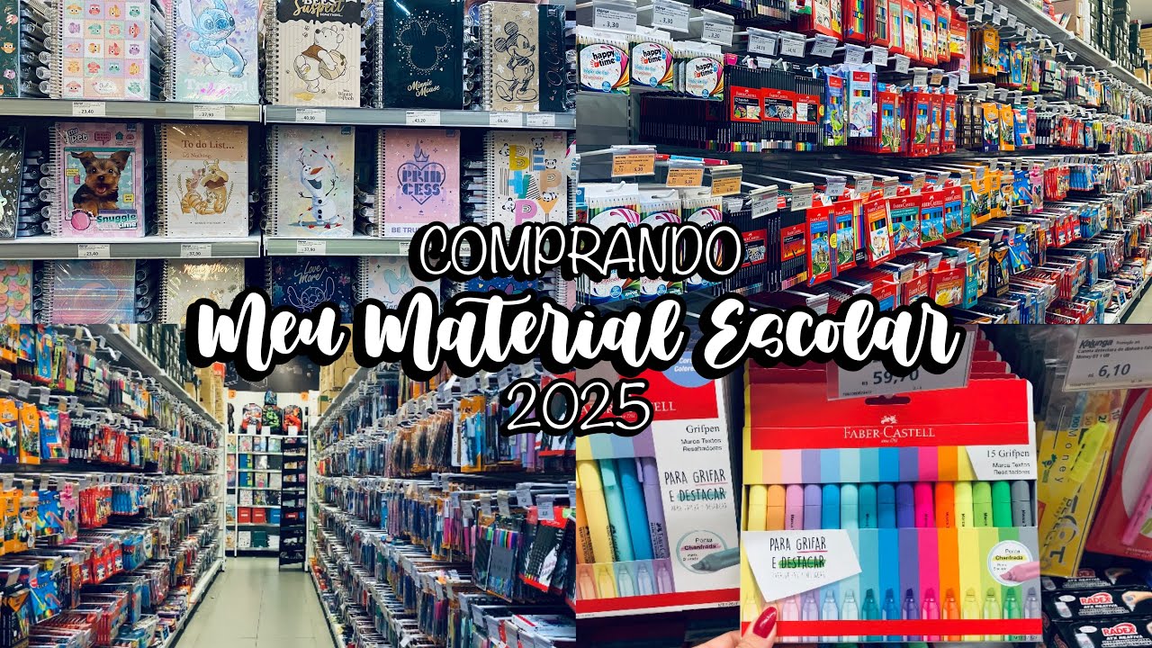 COMPRANDO MEU MATERIAL ESCOLAR 2025 💗📝