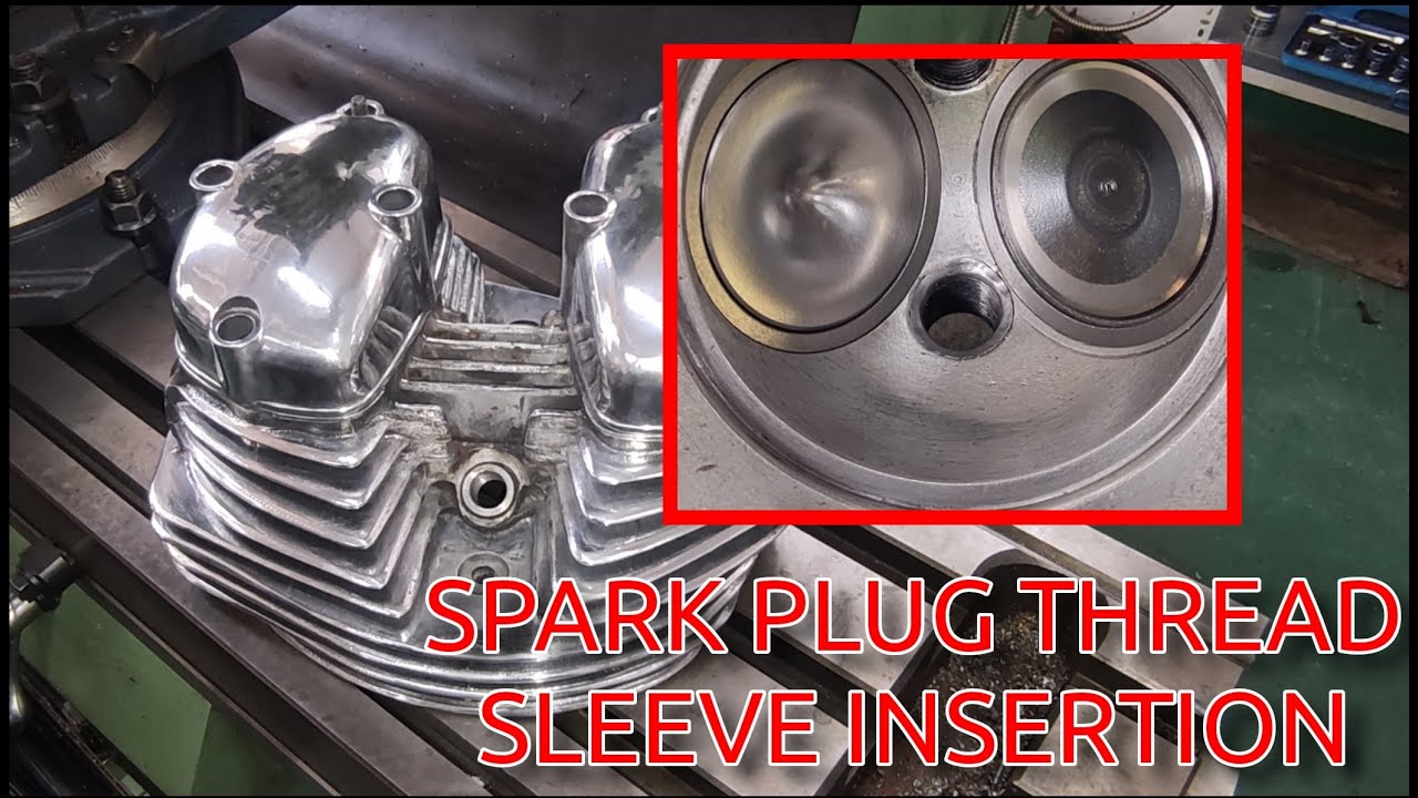 Spark plug Thread Sleeve insertion on 500cc old Bullet Cylinder Head | Old Bullet500 | Royal Enfield