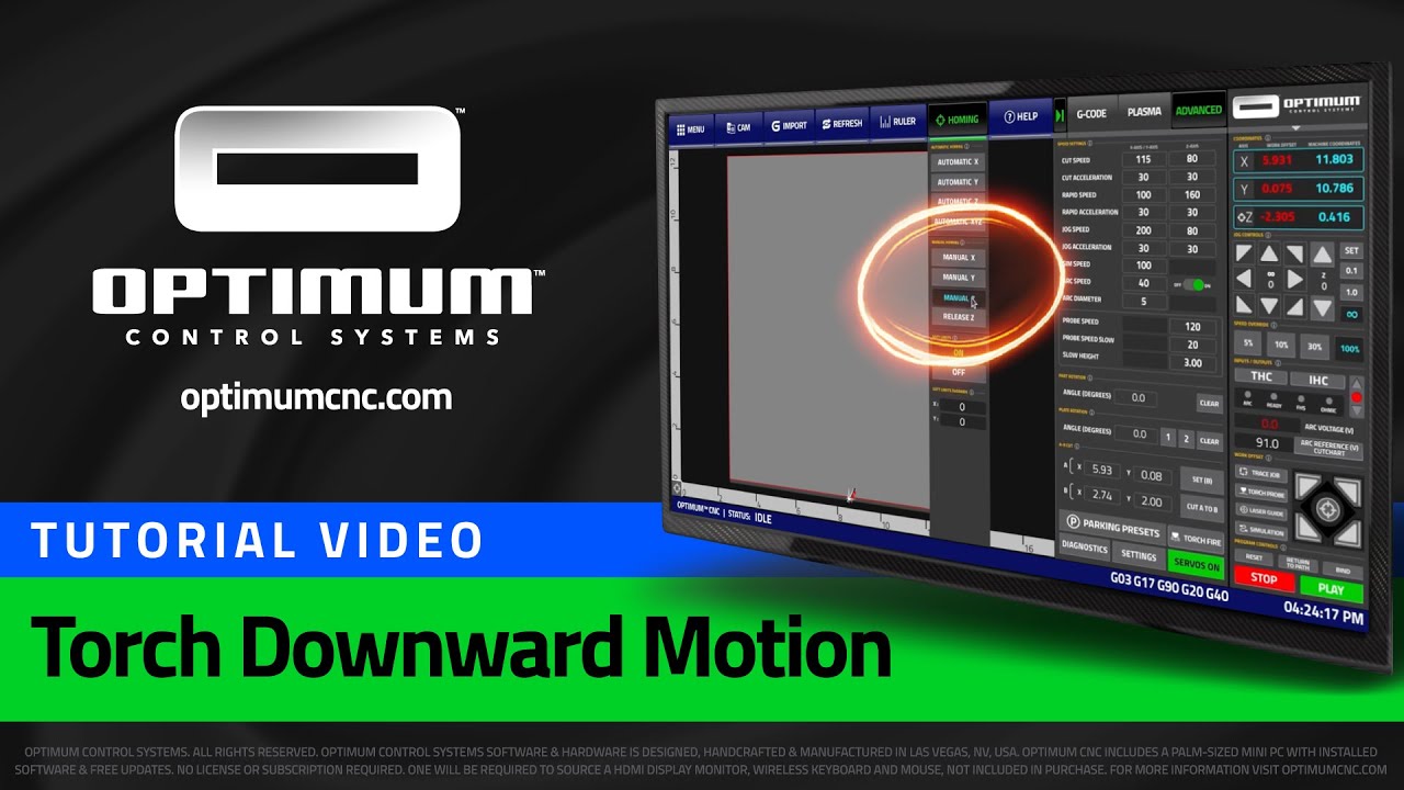 OptimumCNC: 26 Downward Motion End of Cut