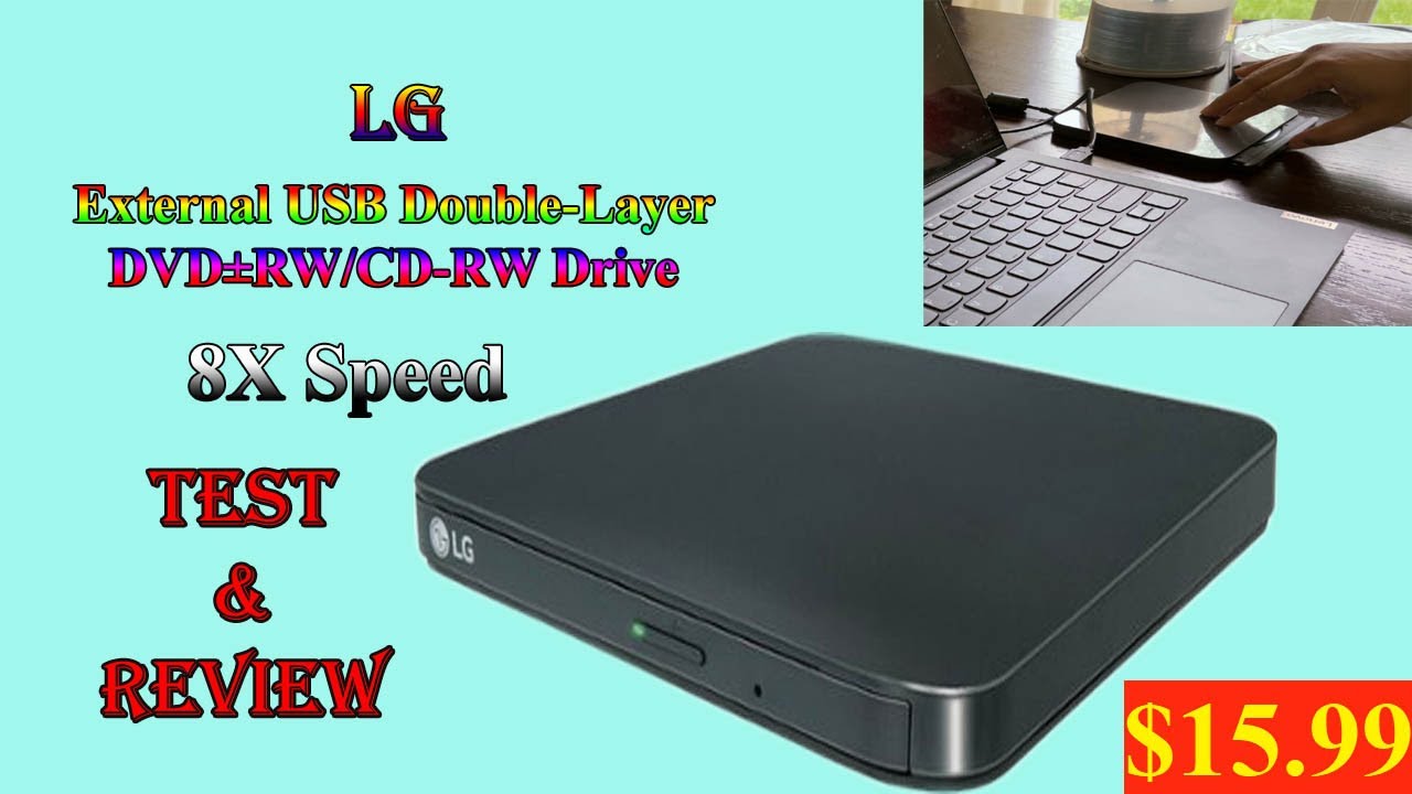 LG External USB DVD Drive | DVD RW | CD RW | Double Layer | 8x Speed | Test & Review