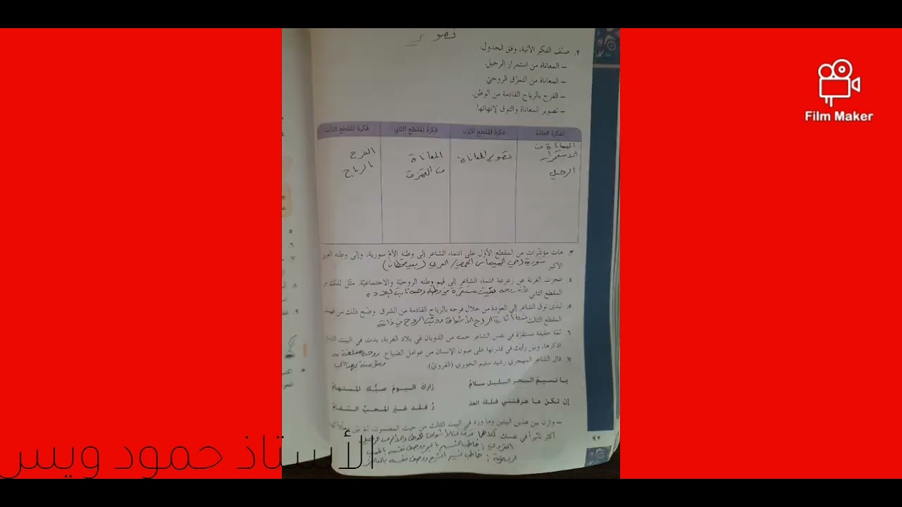 م.السوري: شرح وحل أسئلة قصيدة المهاجر، بكالوريا، الأستاذ حمود ويس، أرجو الاشتراك والإعجاب بالقناة