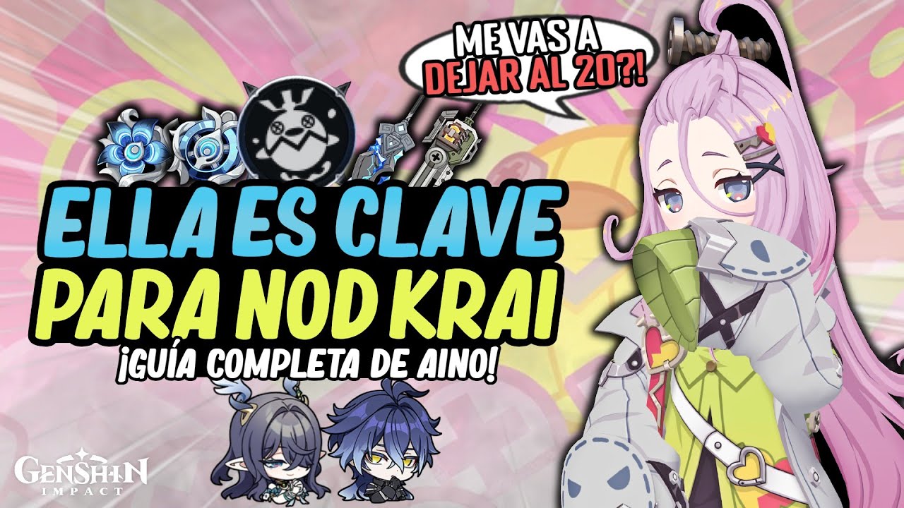 AINO ES MEJOR DE LO QUE CREES💯🔥 Gu&iacute;a & Build R&Aacute;PIDA de Aino | Genshin Impact: Luna I