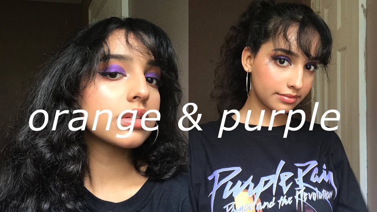 easy orange & purple eye makeup tutorial