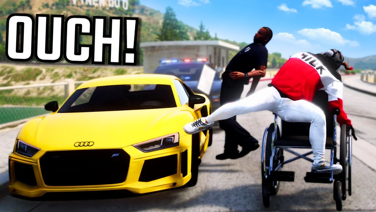 Пинаем людей в инвалидной коляске в GTA 5 RP