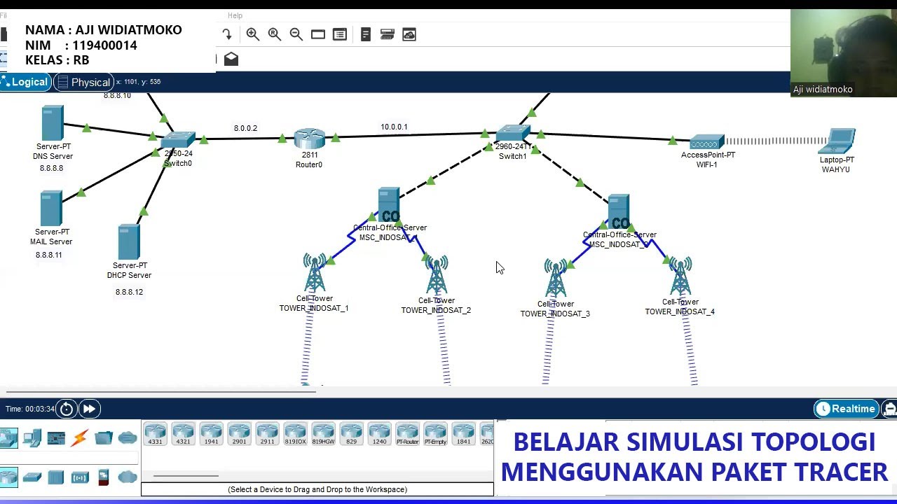 Simulasi Topologi Jaringan Menggunakan Cisco Paket Tracer | QUIZ  Pertemuan 4
