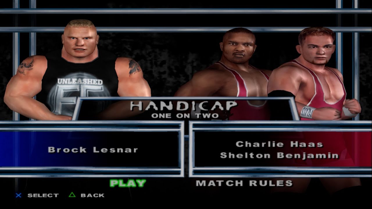 WWE SmackDown! Here Comes the Pain - Brock Lesnar VS Charlie Haas x Shelton Benjamin (HANDICAP)