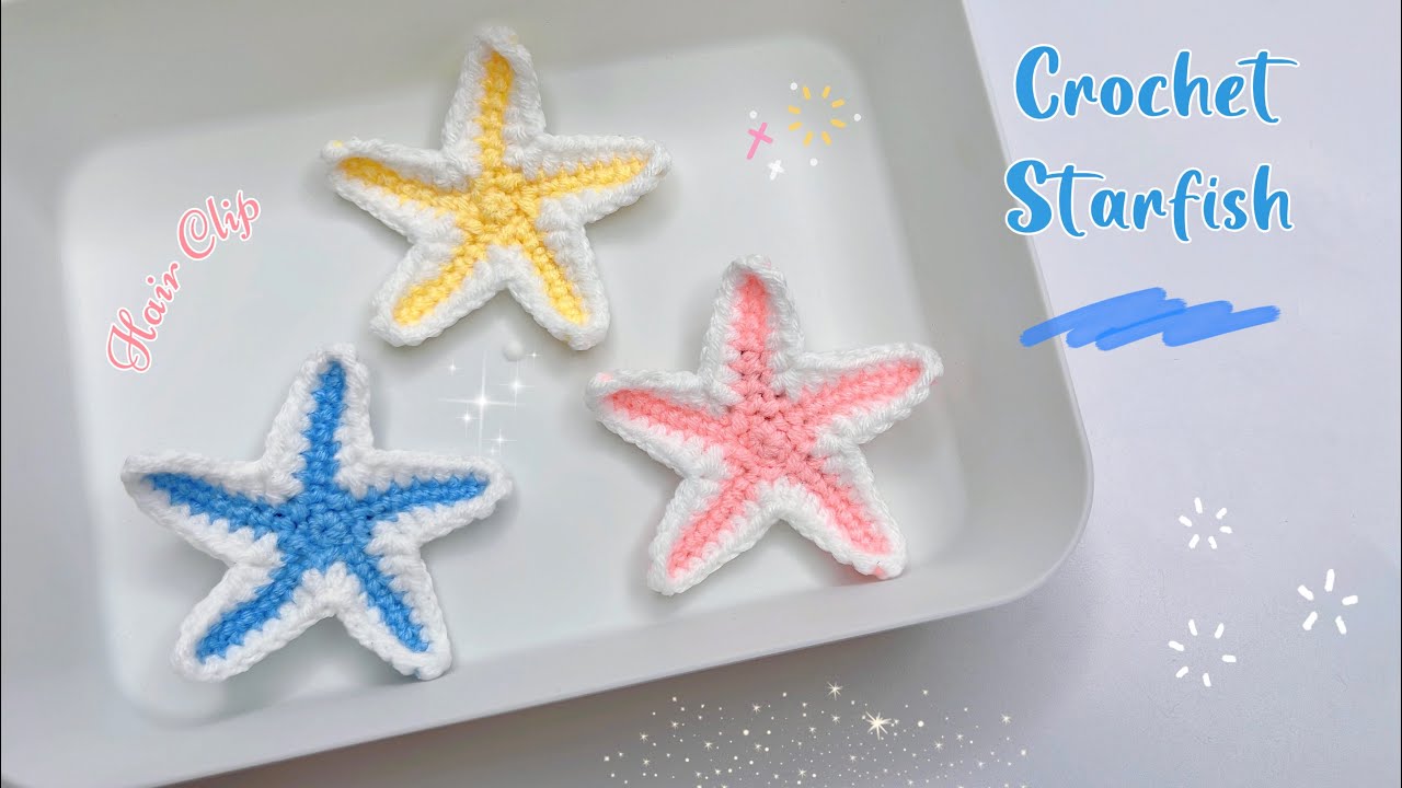 Crochet Starfish Hair Clip ✨| Starfish Amigurumi Tutorial | Móc Kẹp Tóc Sao Biển