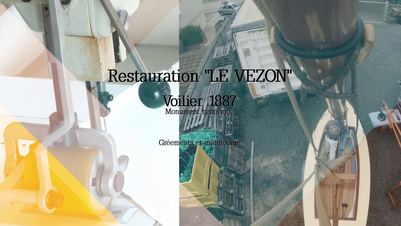 Restauration du voilier Le Vezon : travail du gréeur-mateloteur