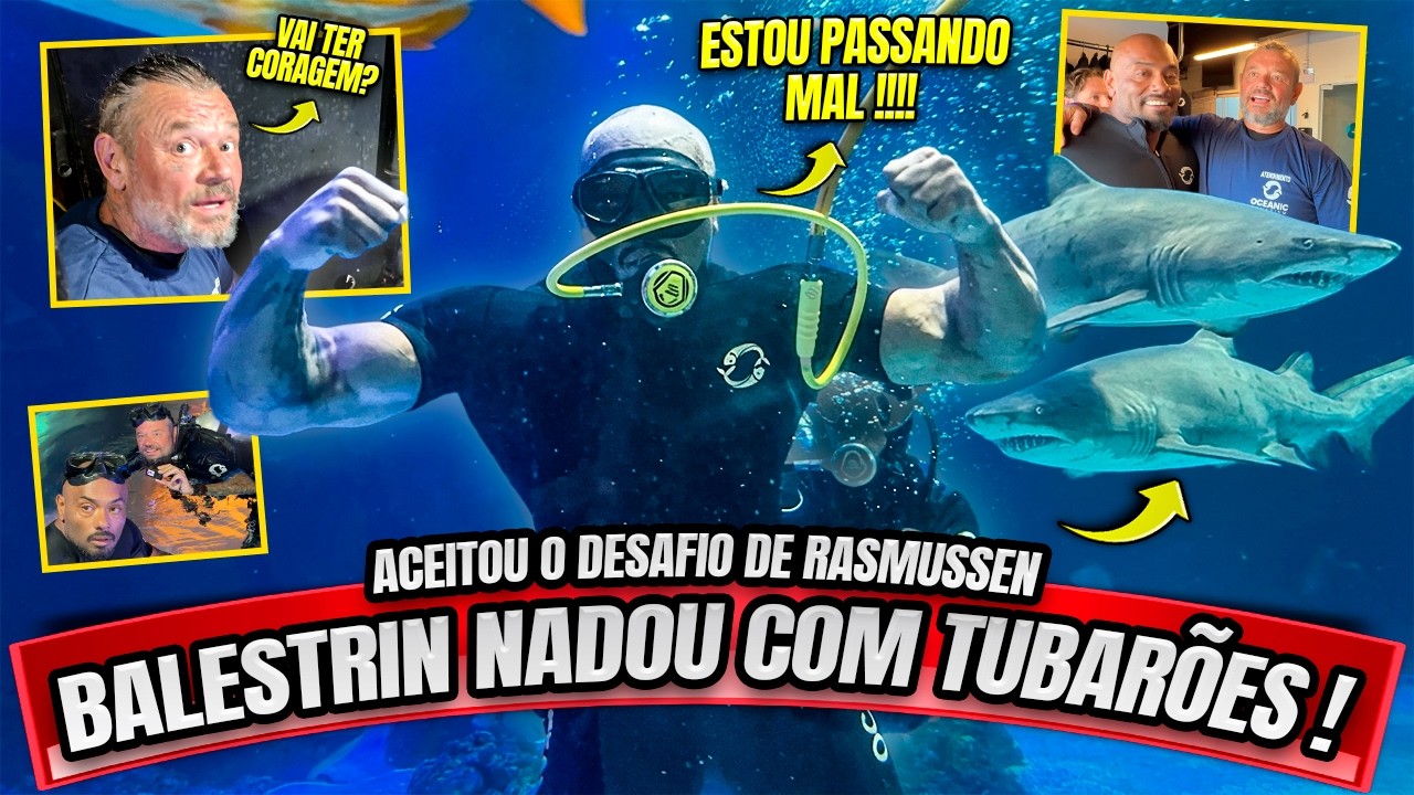 BALESTRIN NADOU COM OS TUBARÕES - RICHARD RASMUSSEN ACHOU QUE NÃO IRIA CONSEGUIR !!!