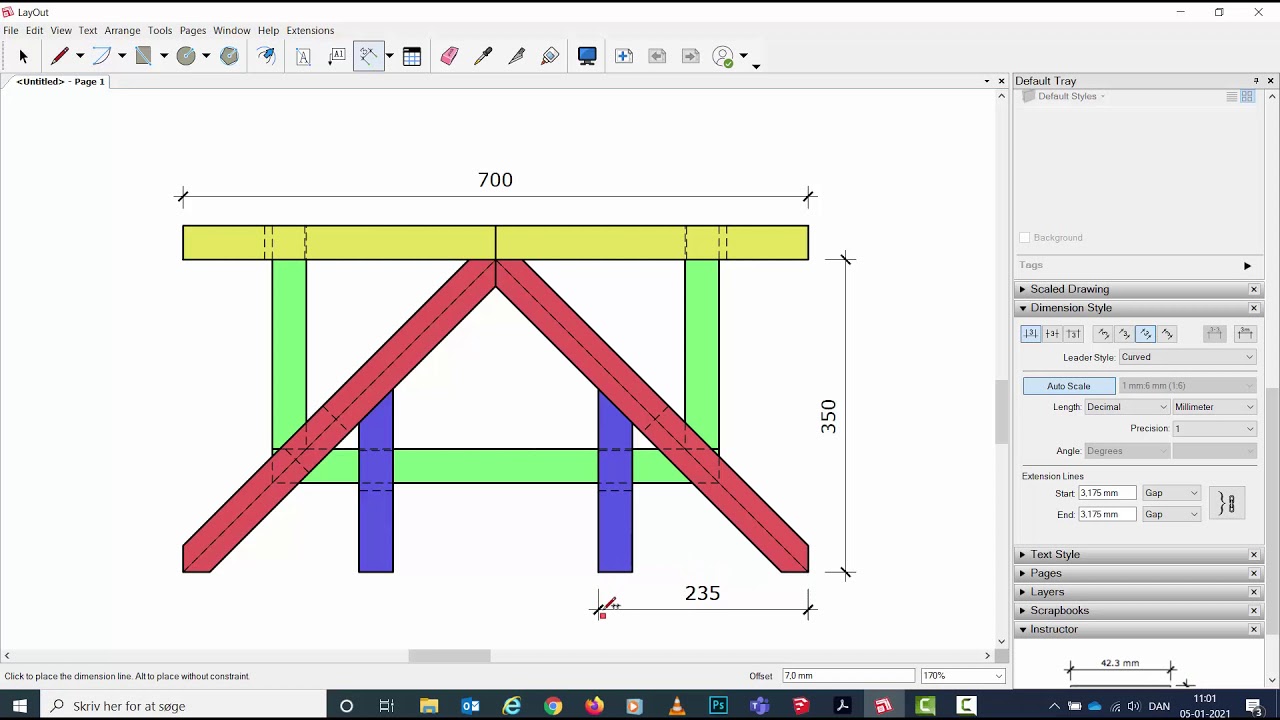 Målsætning i sketchup layout