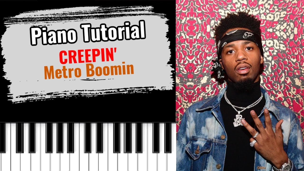 🎹CREEPIN' by Metro Boomin (easy piano tutorial lesson free)