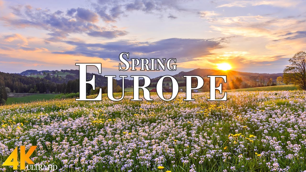 Spring Europe 4K Ultra HD &bull; Explore Beautiful Europe, Relaxation Film with Calming Music.