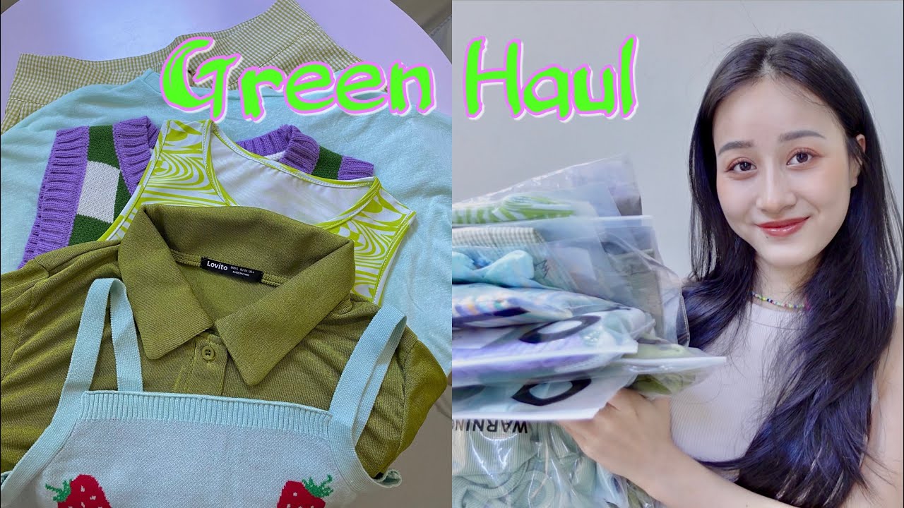 👗 HAUL TOÀN ĐỒ XANH LÁ rẻ, đẹp, chất lượng | Shopee Haul Đồ Màu Xanh Lá | Green Try On Haul #lovito