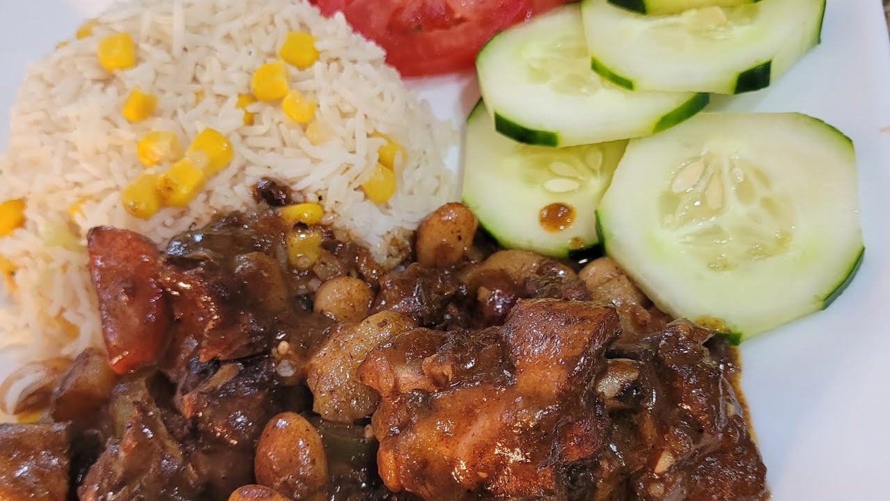 Creamy Coconut Stew Chicken & Sweet Corn  Rice