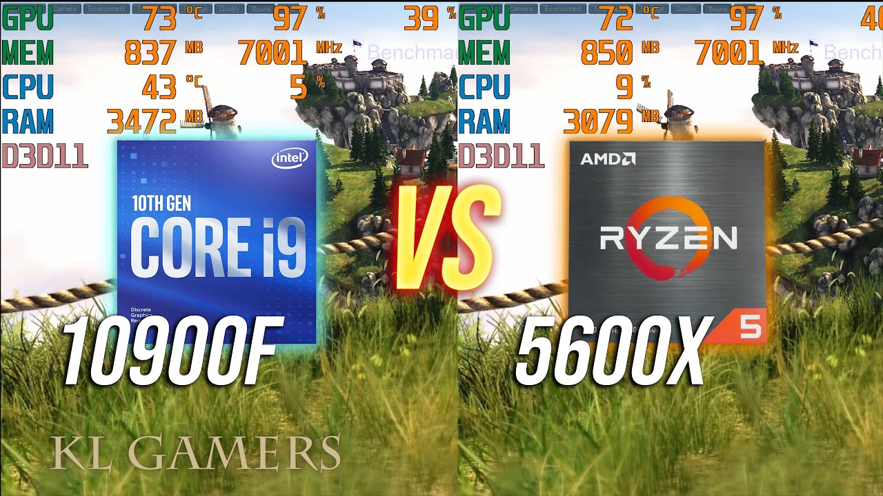 intel Core i9 10900F VS AMD Ryzen 5 5600X with GTX1660 Super Benchmark