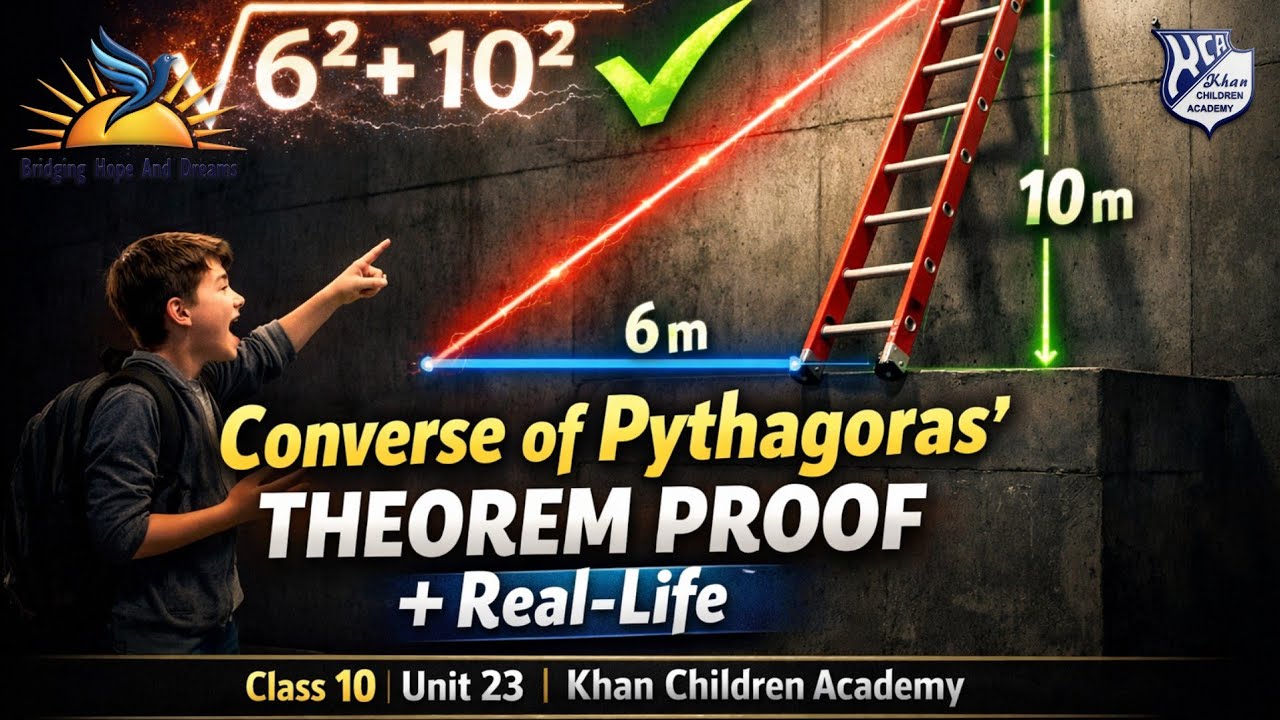 If a² + b² = c² then Angle is 90°? | Converse Proof | Class 10 Maths Unit 23| Khan Children Academy