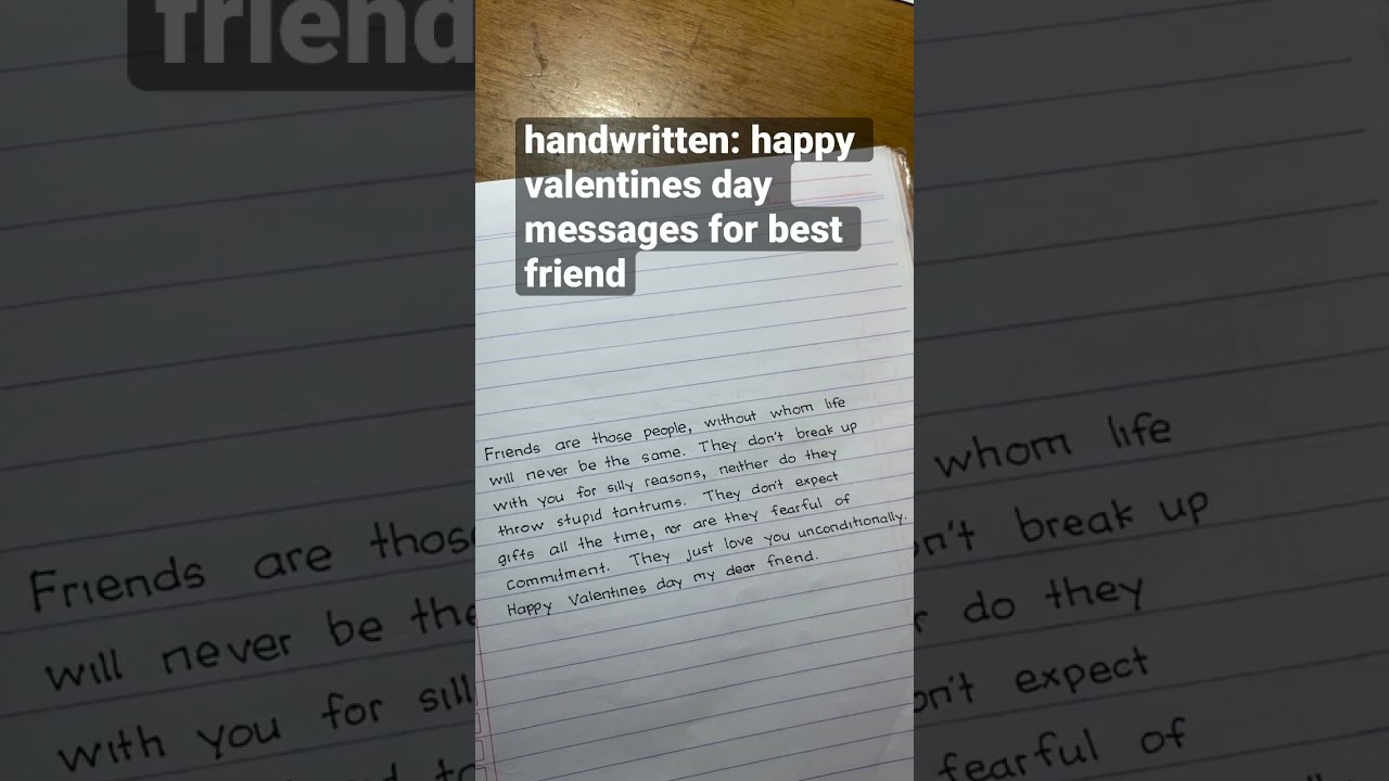 handwritten: happy valentines day messages for best friend