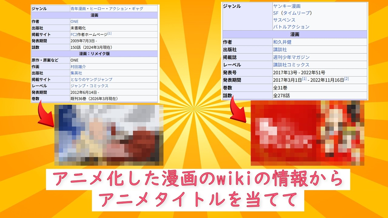 【20問のアニメクイズ】wikiの情報からアニメタイトルを当てて【ANIME  QUIZ】