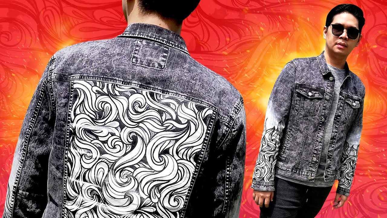 CUSTOM PAINTED DENIM JACKET USING MARKERS BY RALPH CIFRA