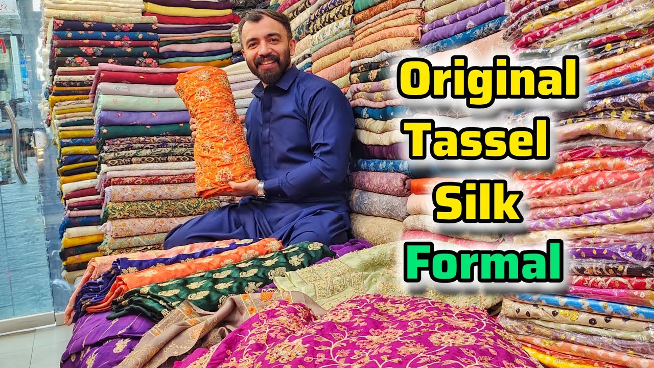 **MUSTAFA SILK 🎁 Original💯 Tassel Silk👍 Formal Dresses/👗 Khubsurat Joray🥳 Worldwide Shipping🌎
