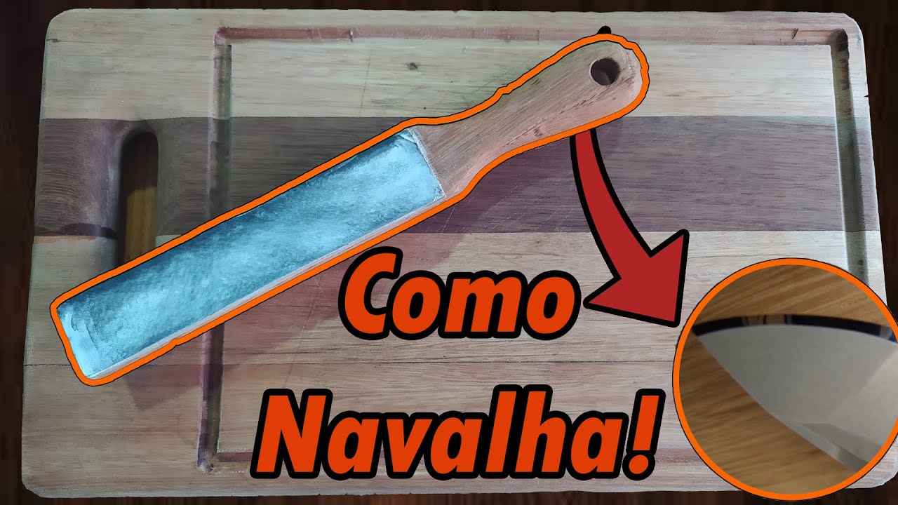 Como afiar faca tipo NAVALHA com strop de couro