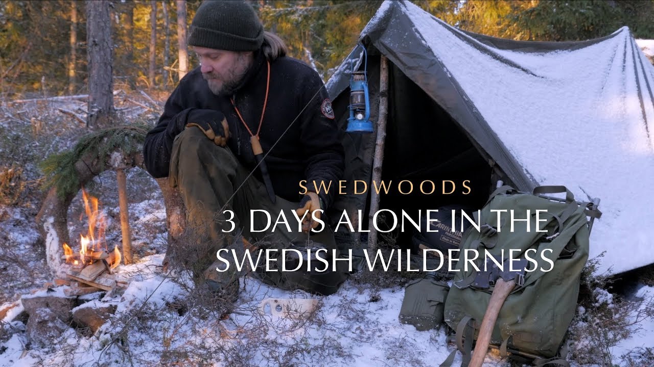 3 Days Solo Off Trail Winter Hike  - Kuksa Carving - Natural Growth Bushcraft Chair