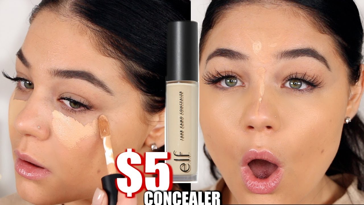NEW ELF $5 CAMO CONCEALER | FIRST IMPRESSION & WEAR TEST | Blissfulbrii
