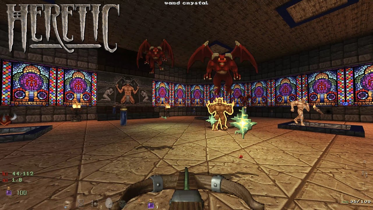 Heretic (Neural Upscale + Voxel pack) - E1M6: The Cathedral | 4K/60