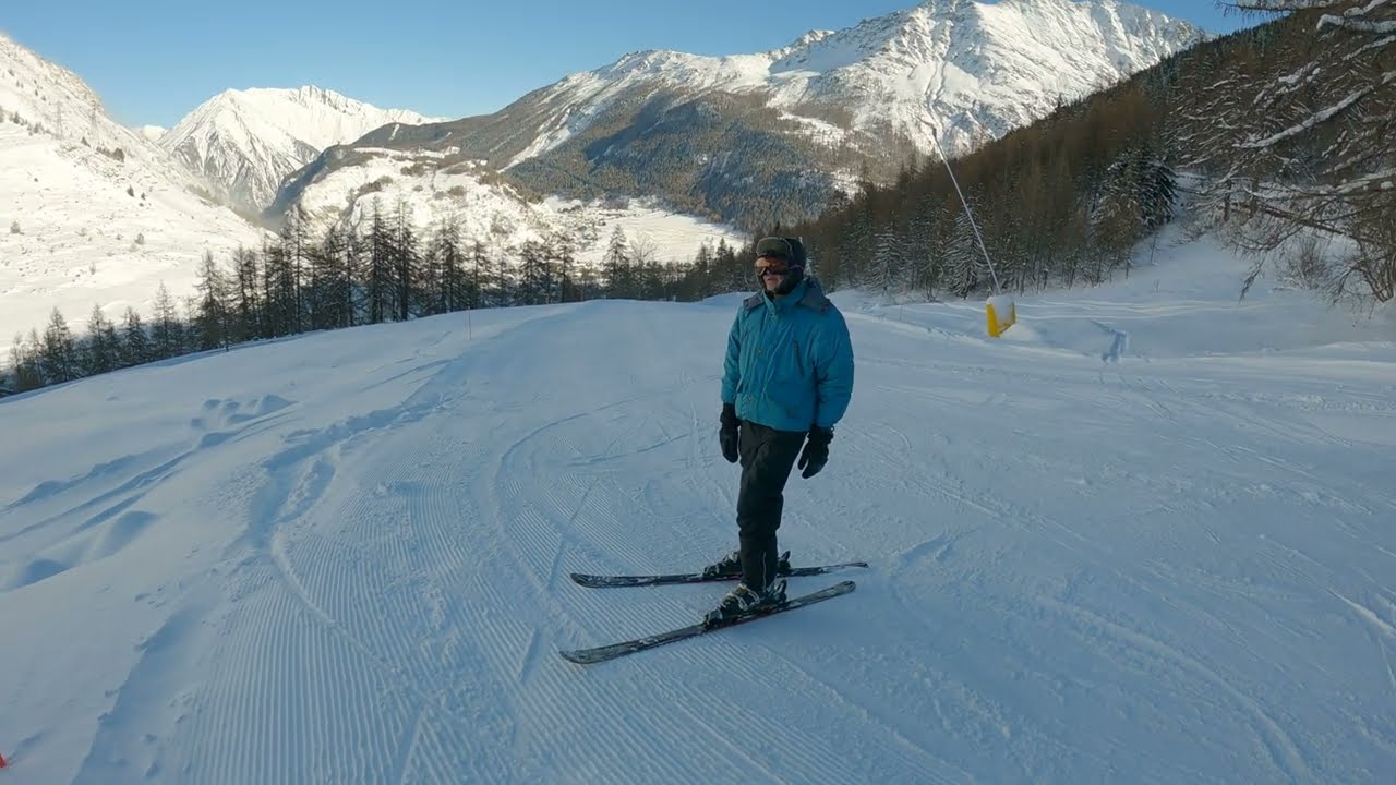 La Thuile skiing January 2023 piste 20, 2 and 7 combined