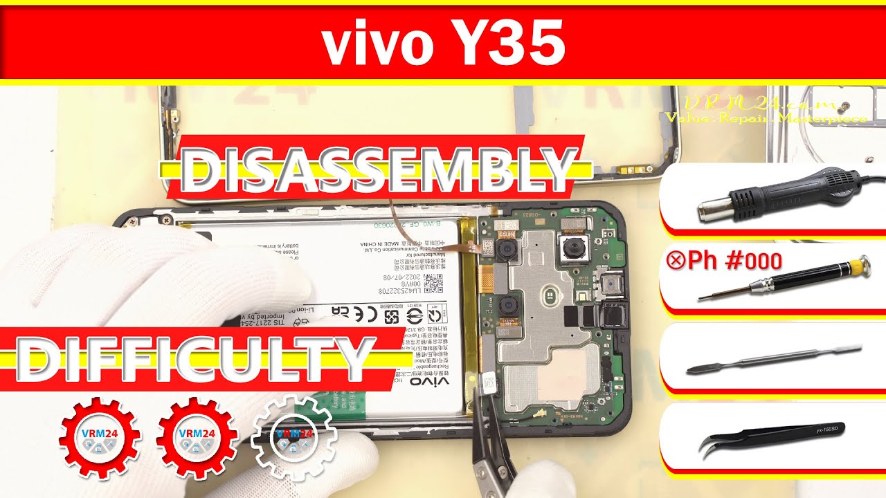 Как разобрать vivo Y35 Разборка в деталях