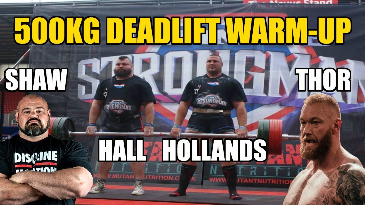500KG STRONGMAN DEADLIFT WARM UP| TEAM WORLD RECORD| Eddie Hall, Shaw, Hollands, Thor and Hicks