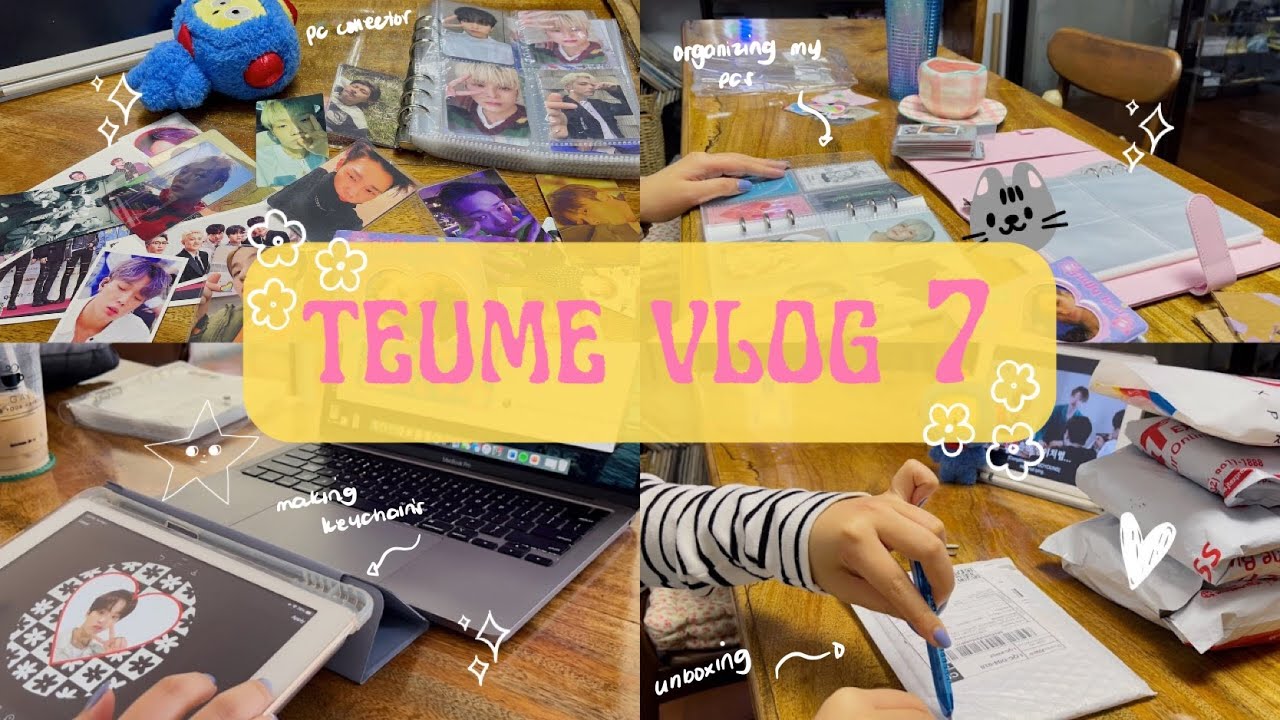 💎teume vlog #7 트메로그💎 unboxing, organizing my pcs, making keyrings