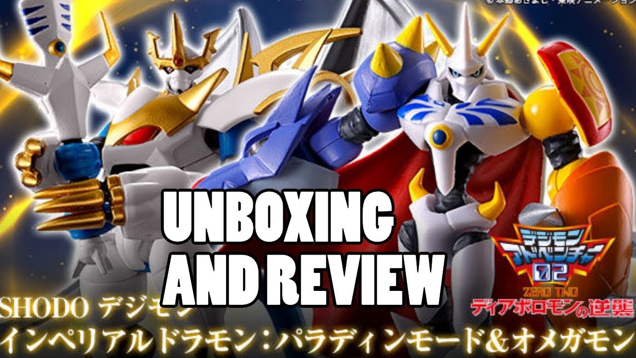Shodo Digimon Imperialdramon Paladin Mode and Omegamon Unboxing and Review