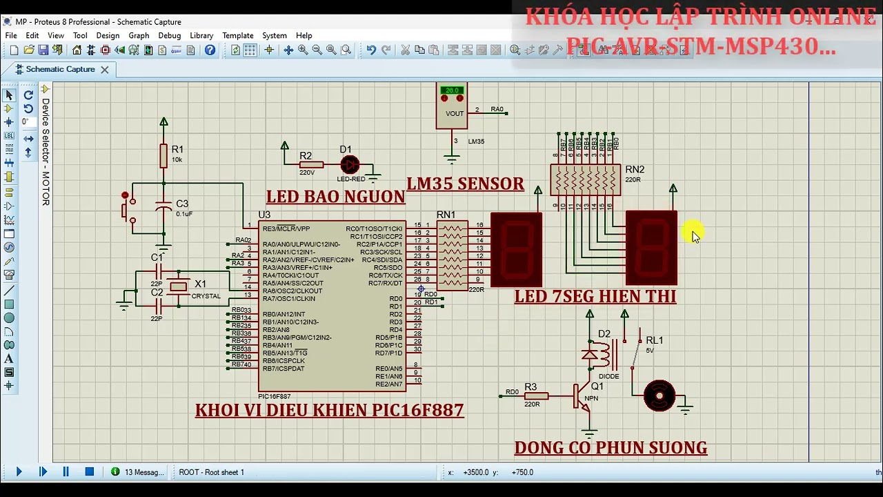 41 | LM35 ĐO NHIỆT ĐỘ & ĐIỀU KHIỂN THIẾT BỊ HIỂN THỊ LED 7SEG PIC16F887 #LM35 #PIC16F887 #PIC #7SEG