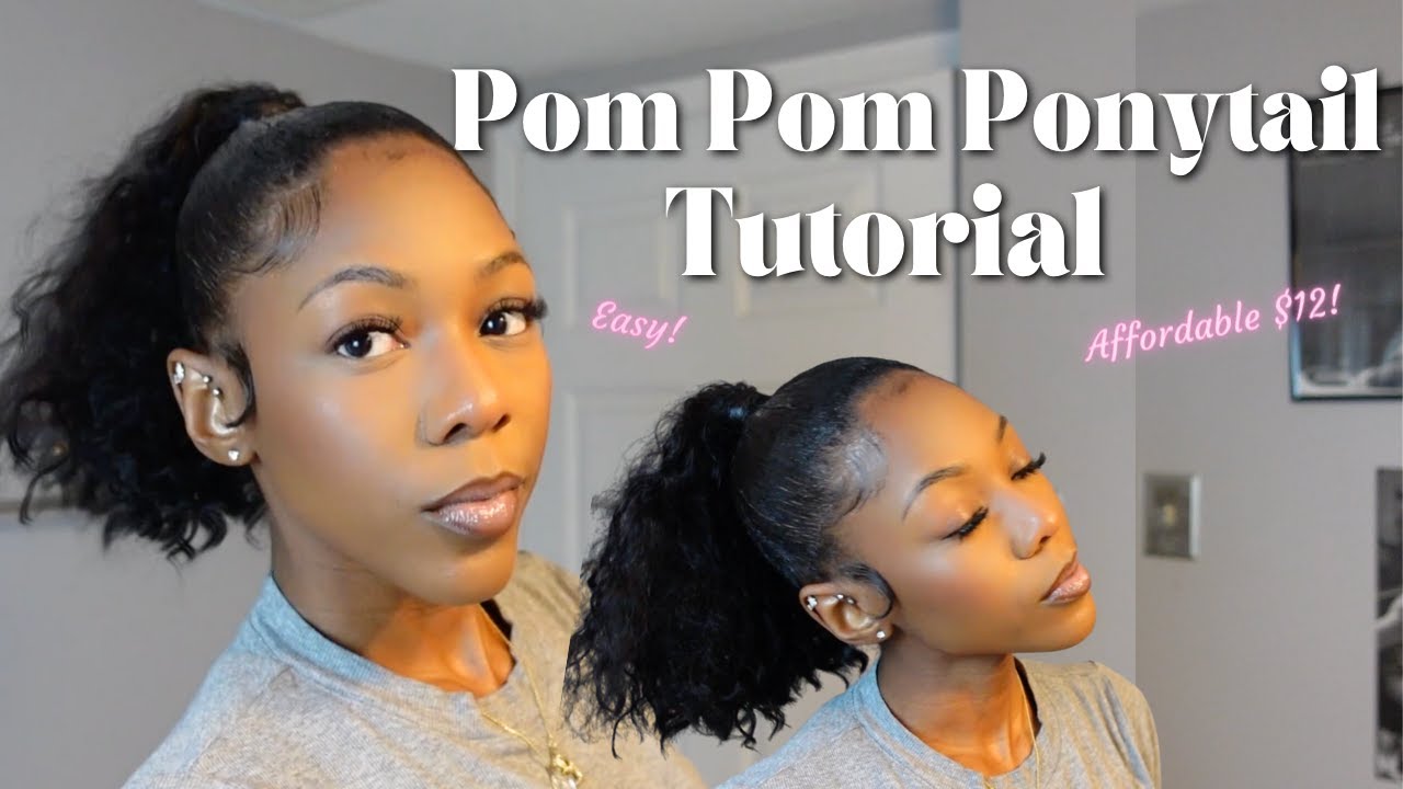 EASY POM POM PONYTAIL TUTORIAL