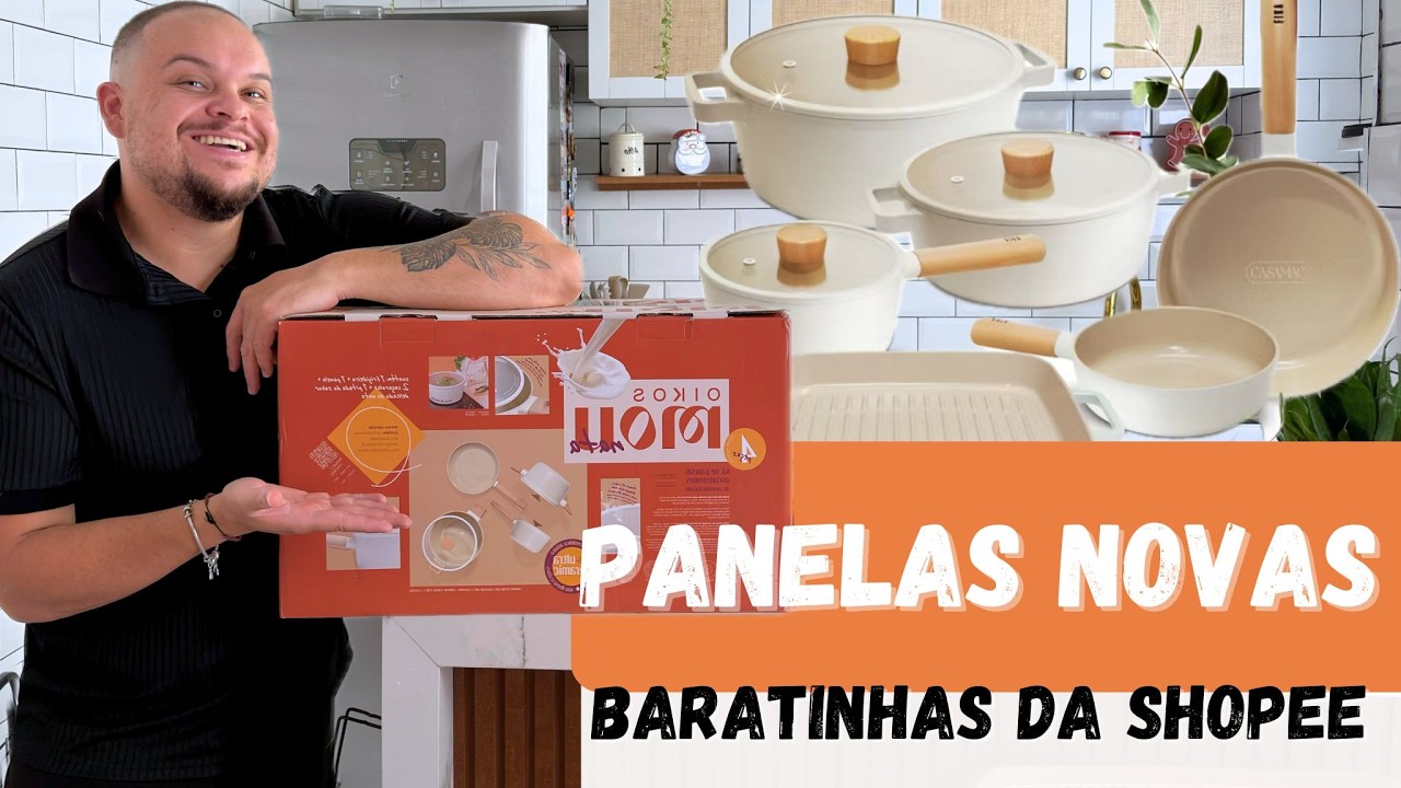 ACHADINHOS DE COZINHA! TOUR COMPLETO PELAS MINHAS PANELAS NOVAS QUE COMPREI NA SHOPEE | BARATINHAS
