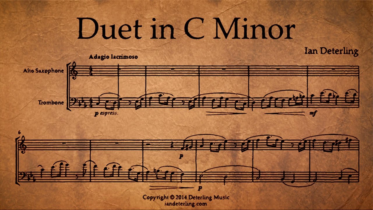 Alto Saxophone and Trombone Duet in C Minor