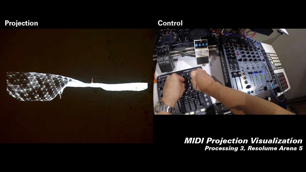 Processing 3 - MIDI Live Projection Visualization
