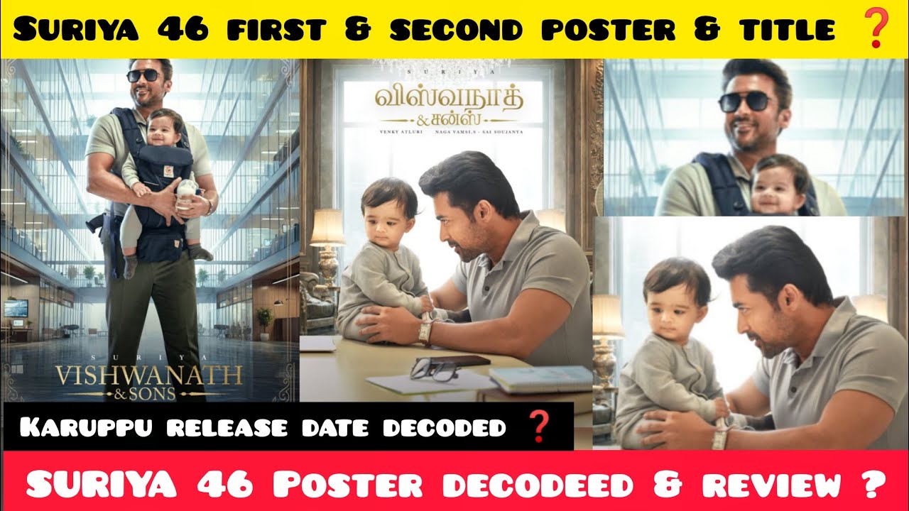 VISHWANATH SONS - SURIYA 46 FIRST LOOK POSTER & TITLE REVIEW & DECODED ❓ | KARUPPU RELEASE DATE ❓