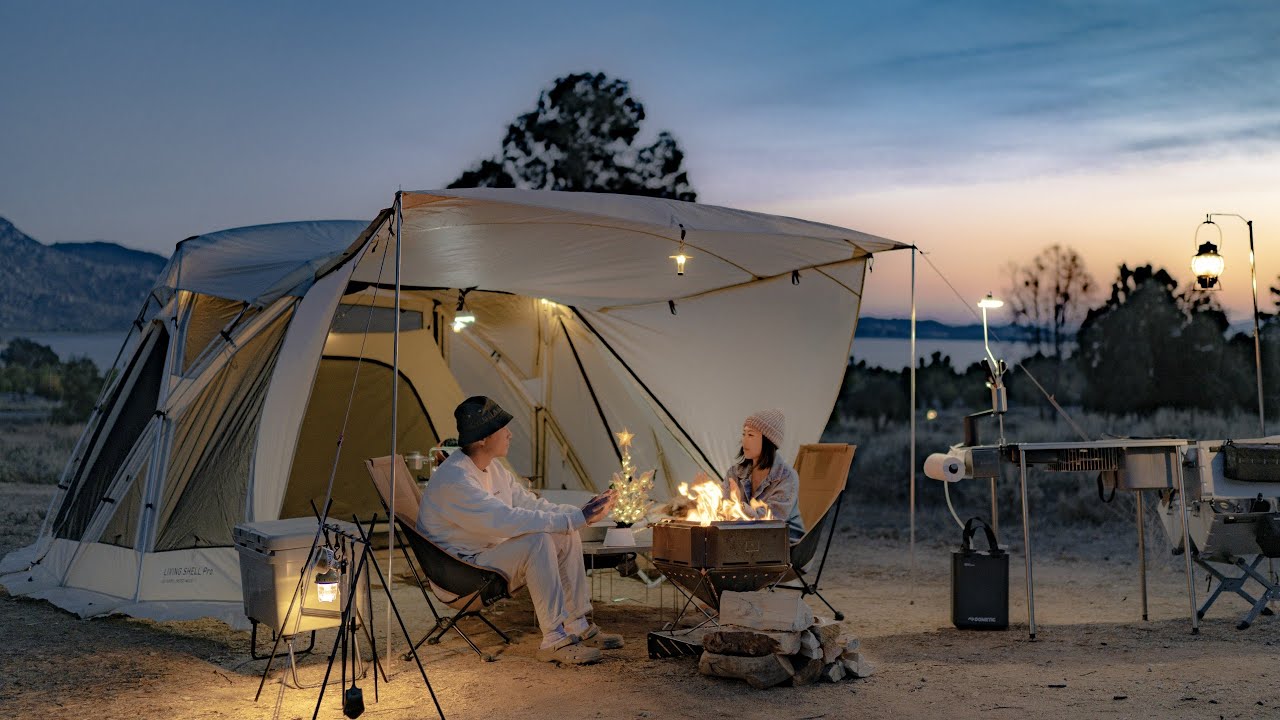 Самый уютный рождественский палаточный лагерь в Калифорнии | Snow Peak Living Shell Pro, IGT