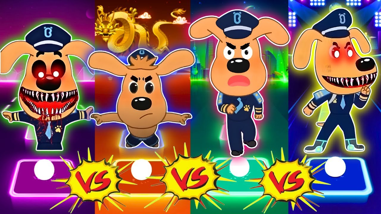 🟢Sheriff Labrador 🆚 Sheriff Labrador Exe ⚡ Tiles Hop EDM Rush. Who is best? TRANSLATION🟢