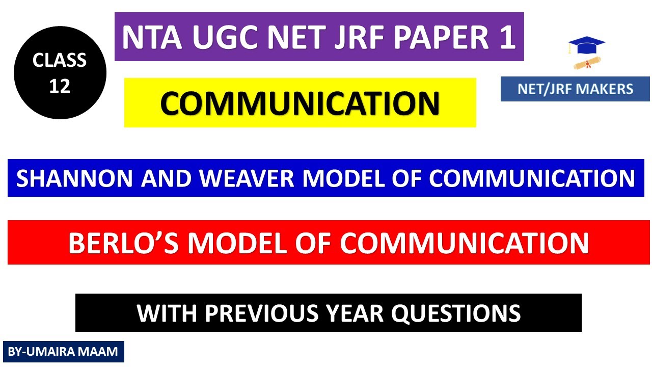 UGC NET Paper 1| Models Of Communication | Shannon & Weaver Communication Model |  Berlo's Model |