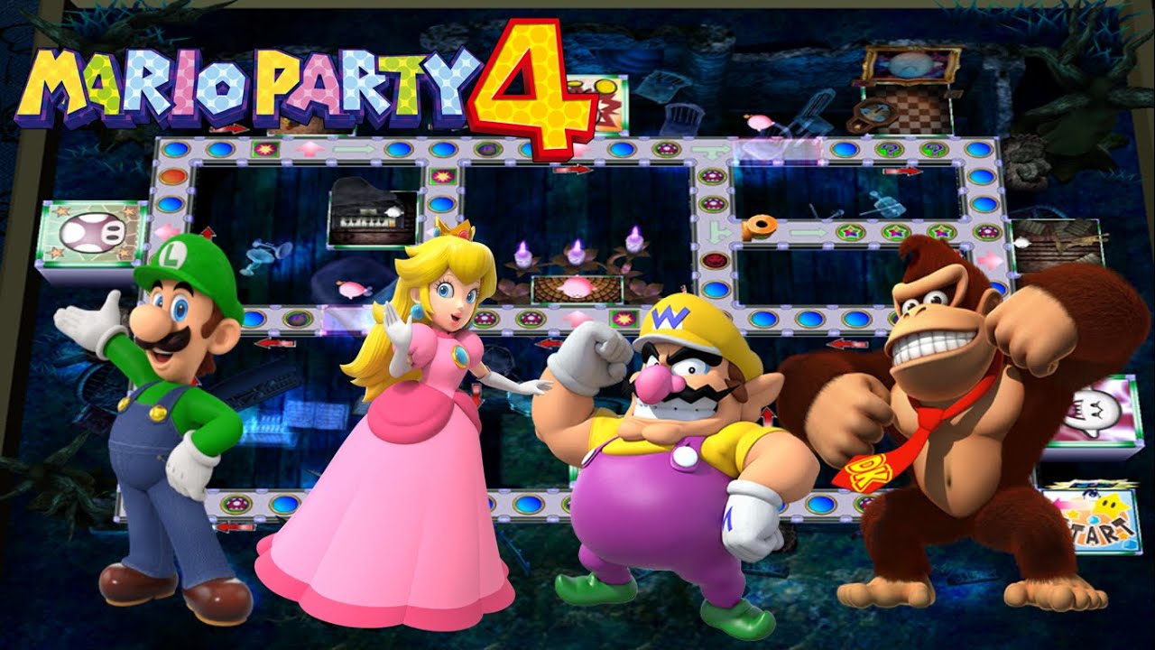Mario Party 4 - Luigi vs Peach vs Wario vs Donkey Kong - Boo's Haunted Bash
