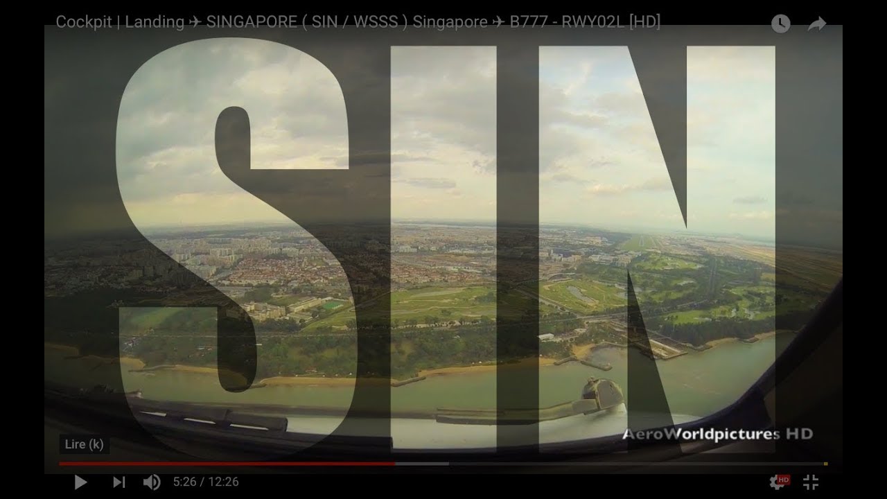 Cockpit | Landing ✈ SINGAPORE ( SIN / WSSS ) Singapore ✈ B777 - RWY02L [HD]