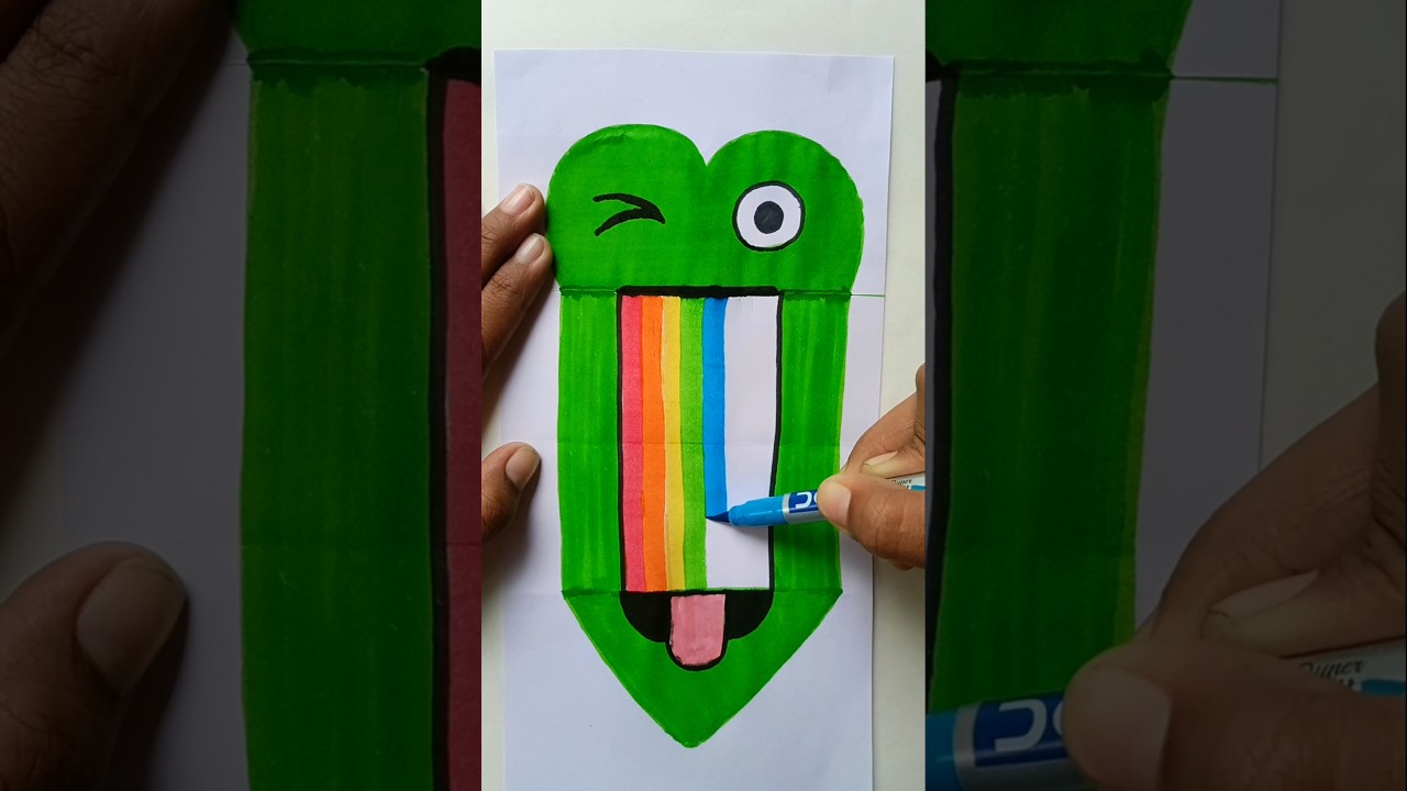 So Satisfying 💚😜🌈 #art #surprise #satisfying #shorts