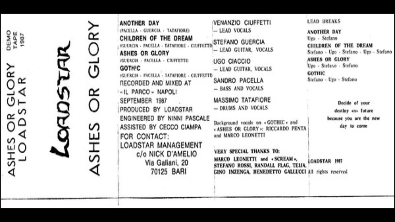 Loadstar - Ashes or Glory 1987 FULL DEMO