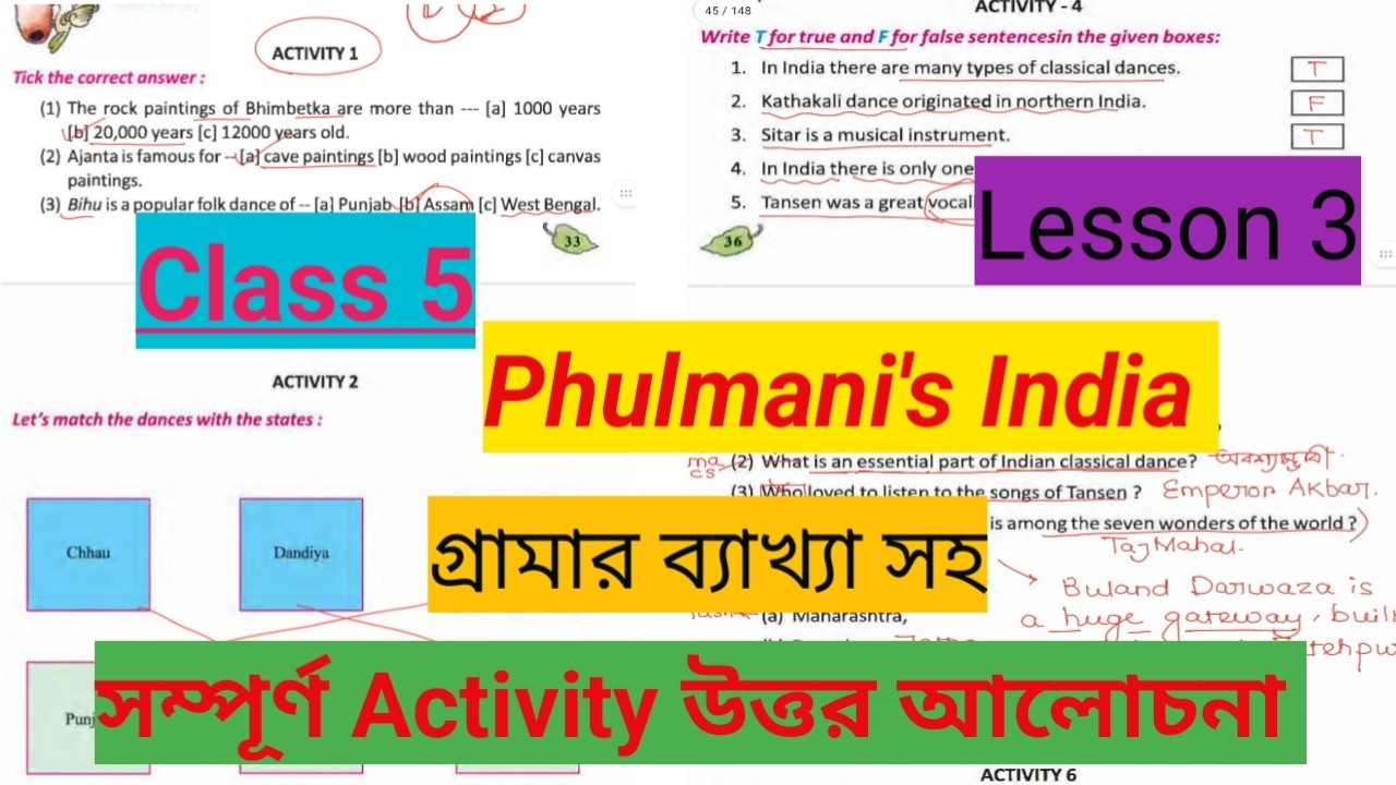 Class 5 Phulmani's India Activity Solution Bengali|Phulmani's India Class 5 WB board|butterfly