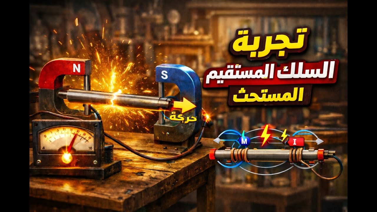 الحصة السادسة- المغناطيسية المستحثة - شرح الحث للسلك المستقيم المستحث - 2026