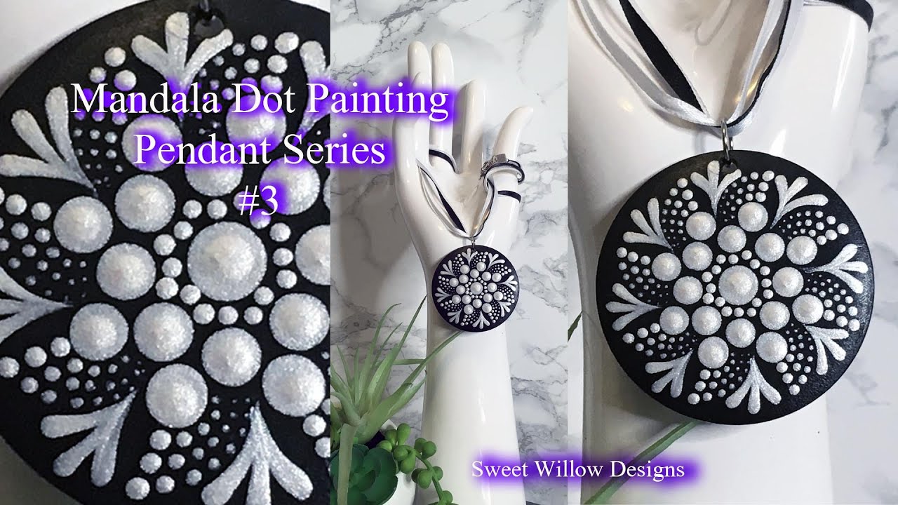 How to Paint Dot Mandalas #052 - Pendant Series #3 - Mini Mandala Painting